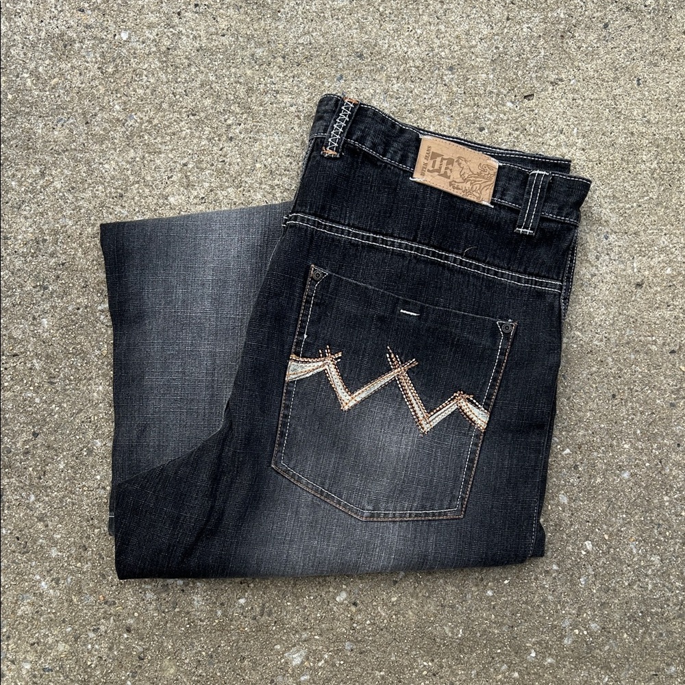 Men's Black Jeans with Stitch Detail